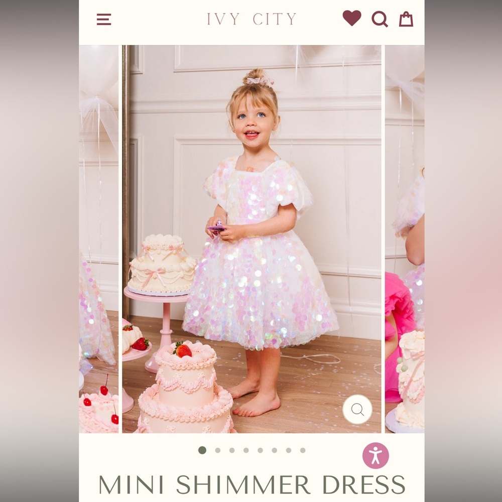 Ivy City Co. Iridescent Sequin Kids Dress